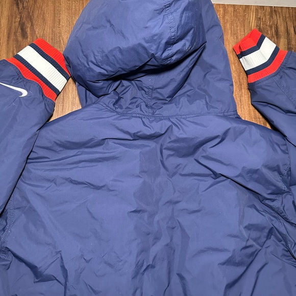 Men's Nike Navy Brooklyn Nets City Edition Courtside Hooded  Bomber Jacket - Picture 6 of 8